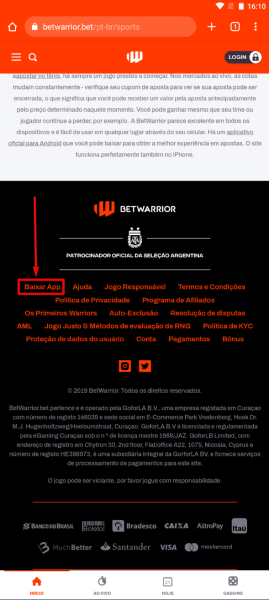 Betwarrior android2